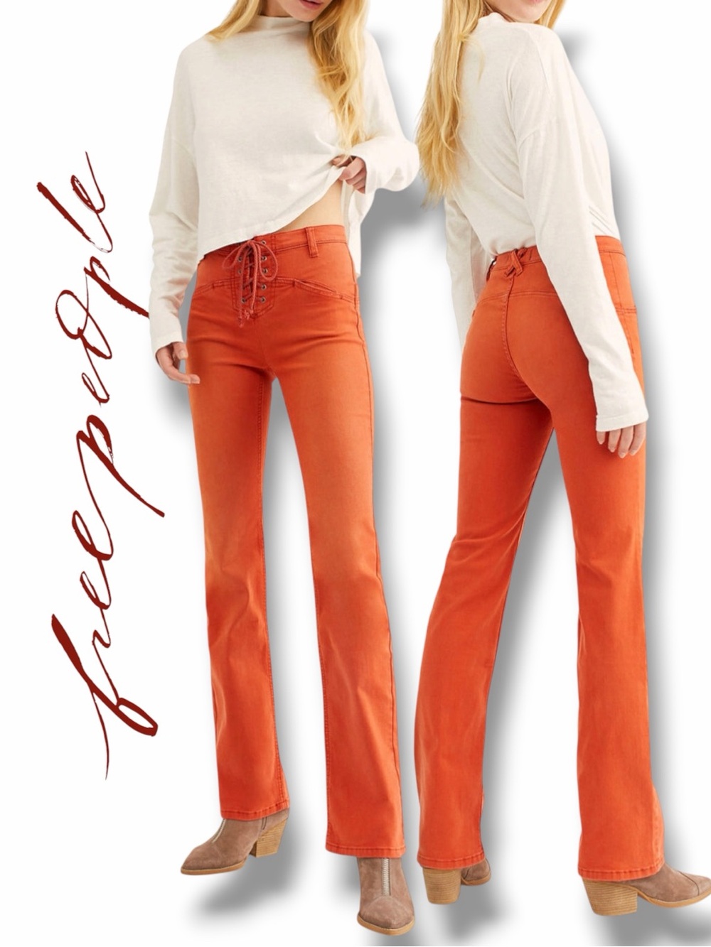 Free People We the Free Women’s High-Rise Lace-Up Women’s Jeans in the Size 31